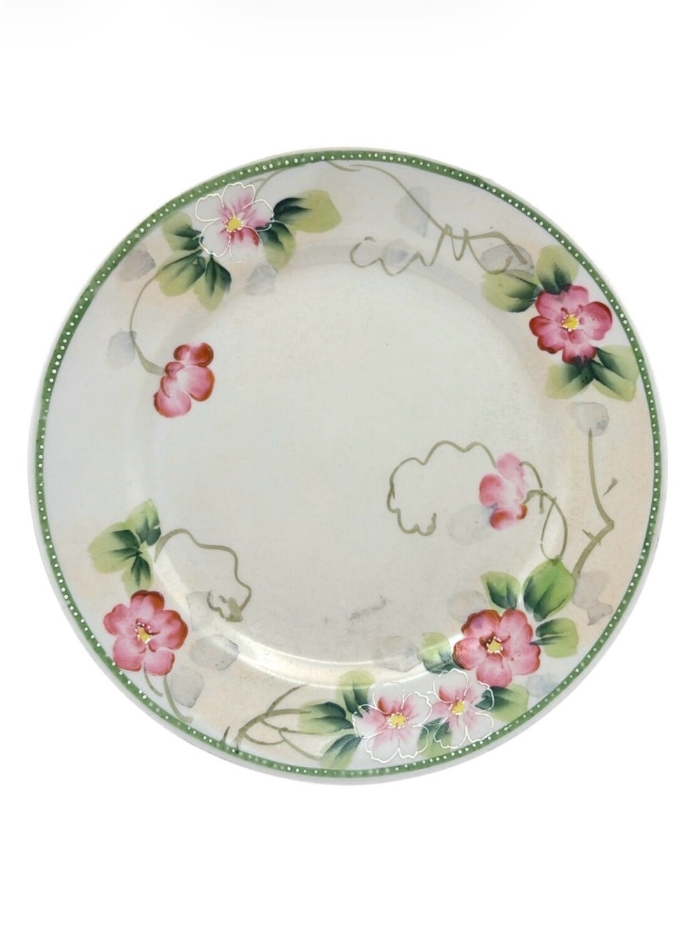 Vintage Jonroth Studios Nippon Hand Painted Porcelain Plate Floral Wild Rose 7"